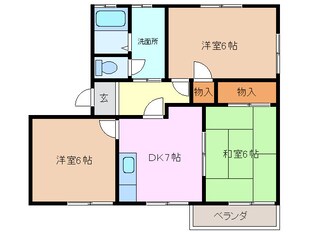 サンハイツ　Ｎ・Ｓ棟の物件間取画像